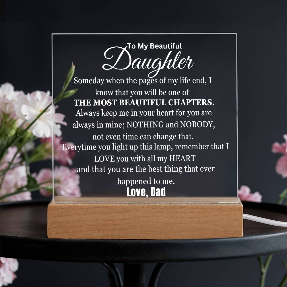 My Daughter My Most Beautiful Chapter Table Lamp