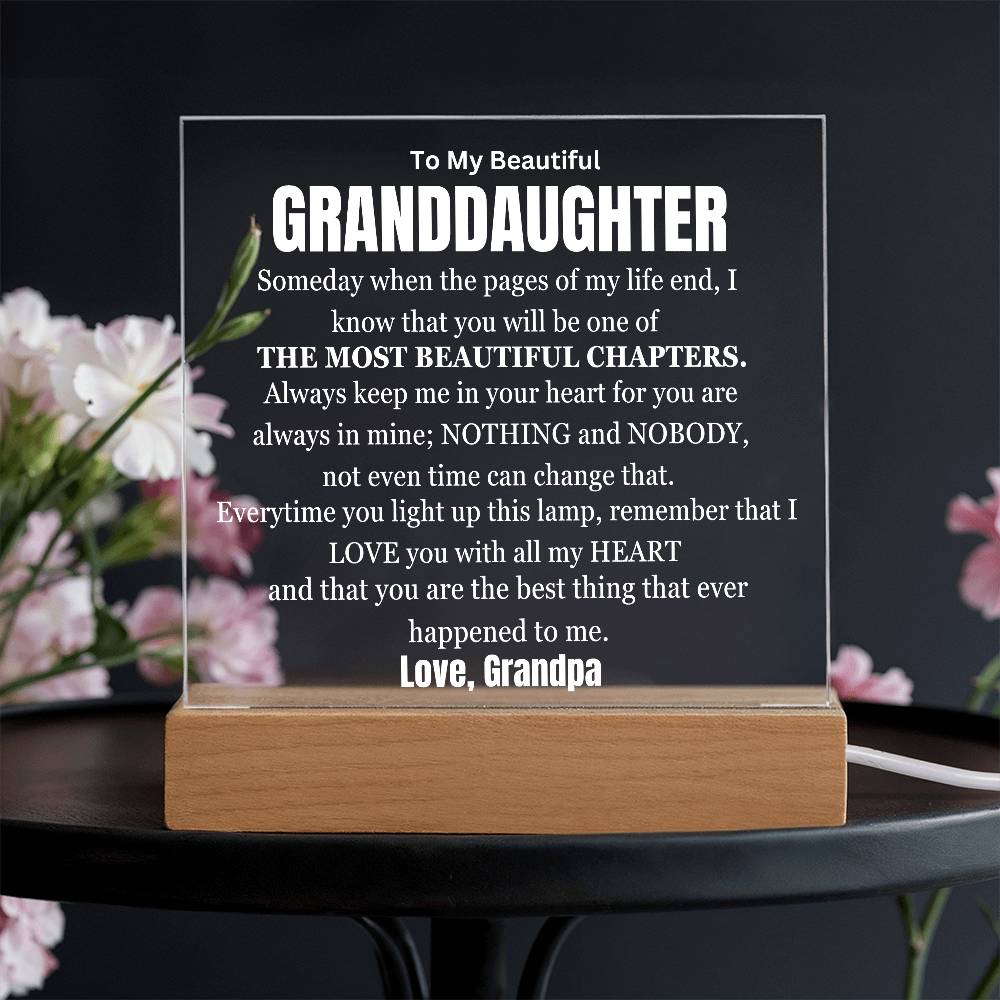 My Most Beautiful Chapter Granddaughter Table Lamp