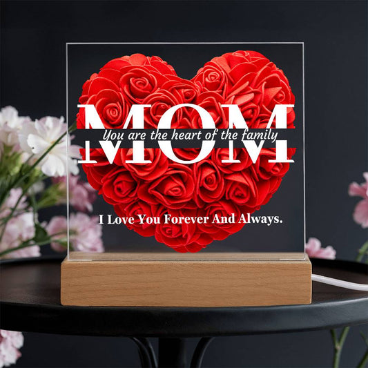 The Heart Of The Family Mom Acrylic Plaque