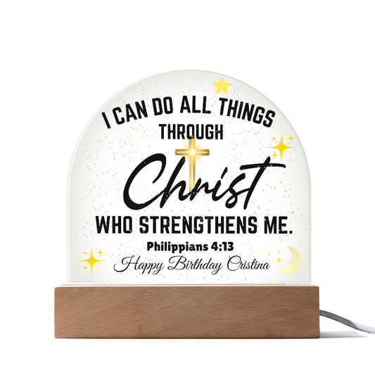 Happy Bithday Cristina Acrylic Dome