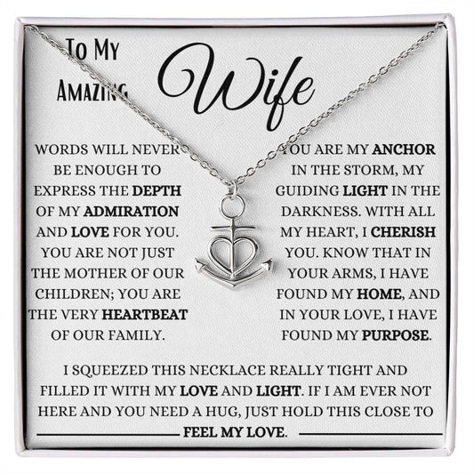 My Wife My Anchor In A Storm Anchor Pendant Necklace