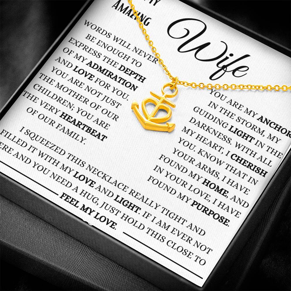 My Wife My Anchor In A Storm Anchor Pendant Necklace
