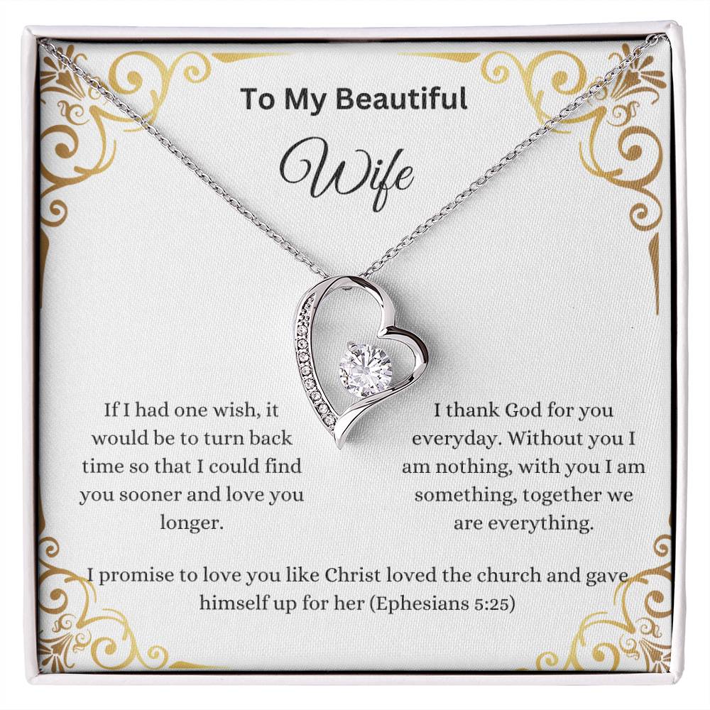 To My Beautiful Wife Forever Love Necklace