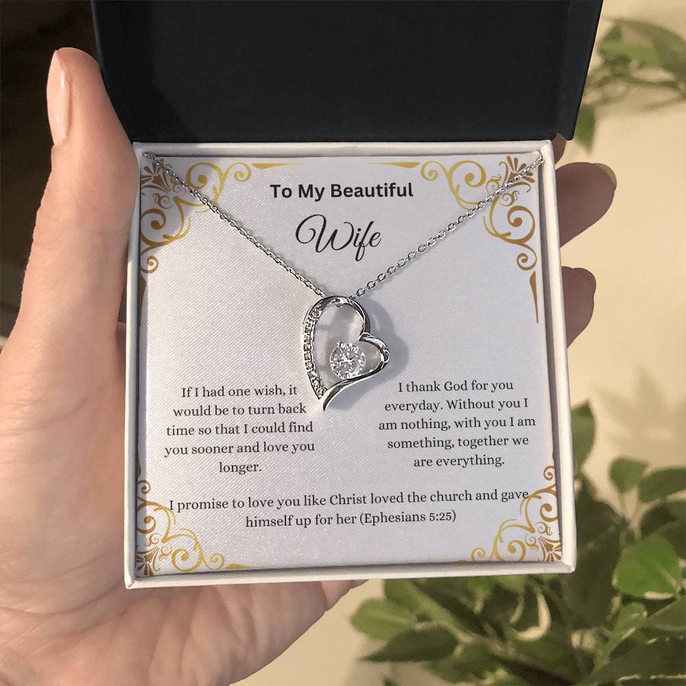 To My Beautiful Wife Forever Love Necklace