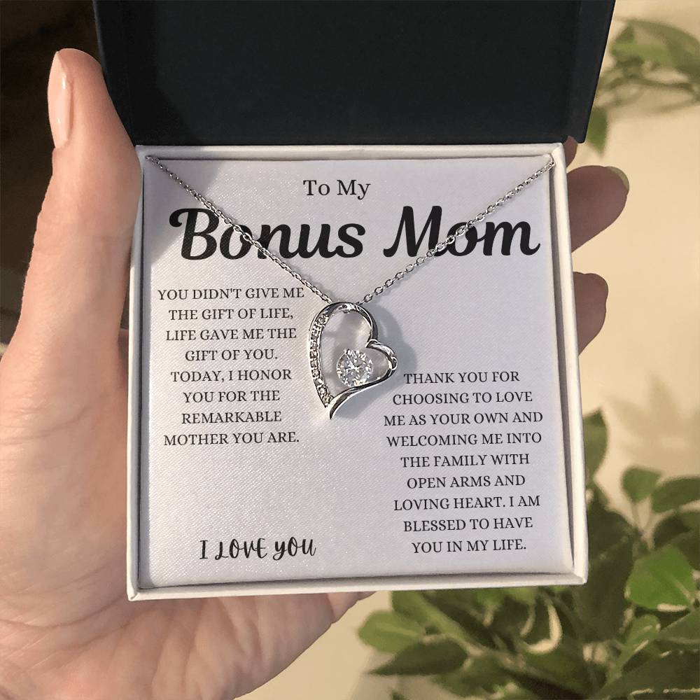 To My Bonus Mom Forever Love Necklace