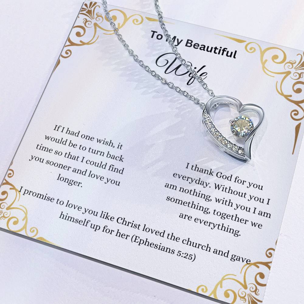 To My Beautiful Wife Forever Love Necklace