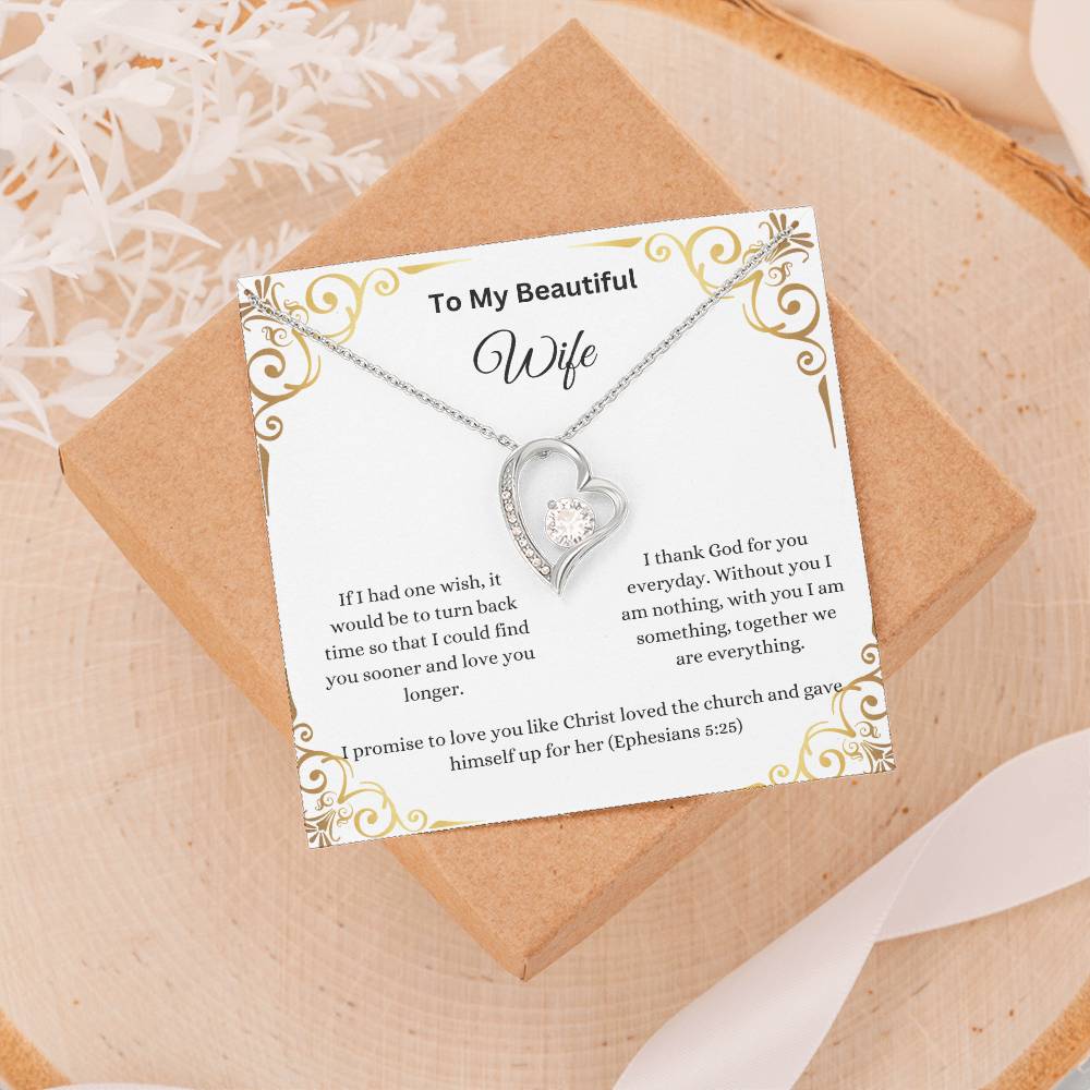 To My Beautiful Wife Forever Love Necklace