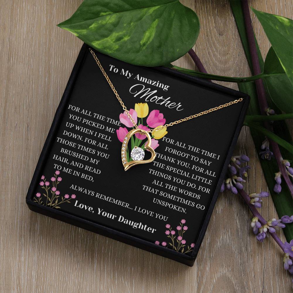 To My Amazing Mother Everlasting Love Forever Love Necklace