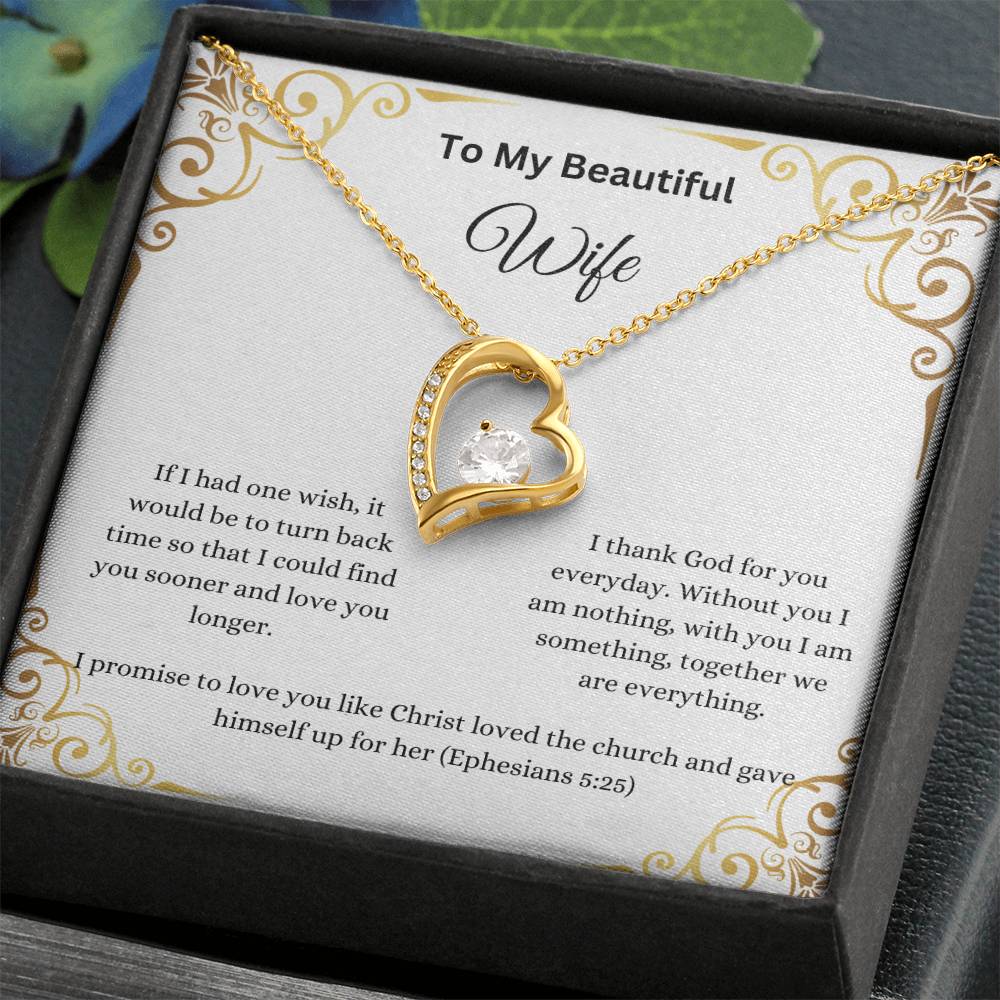 To My Beautiful Wife Forever Love Necklace