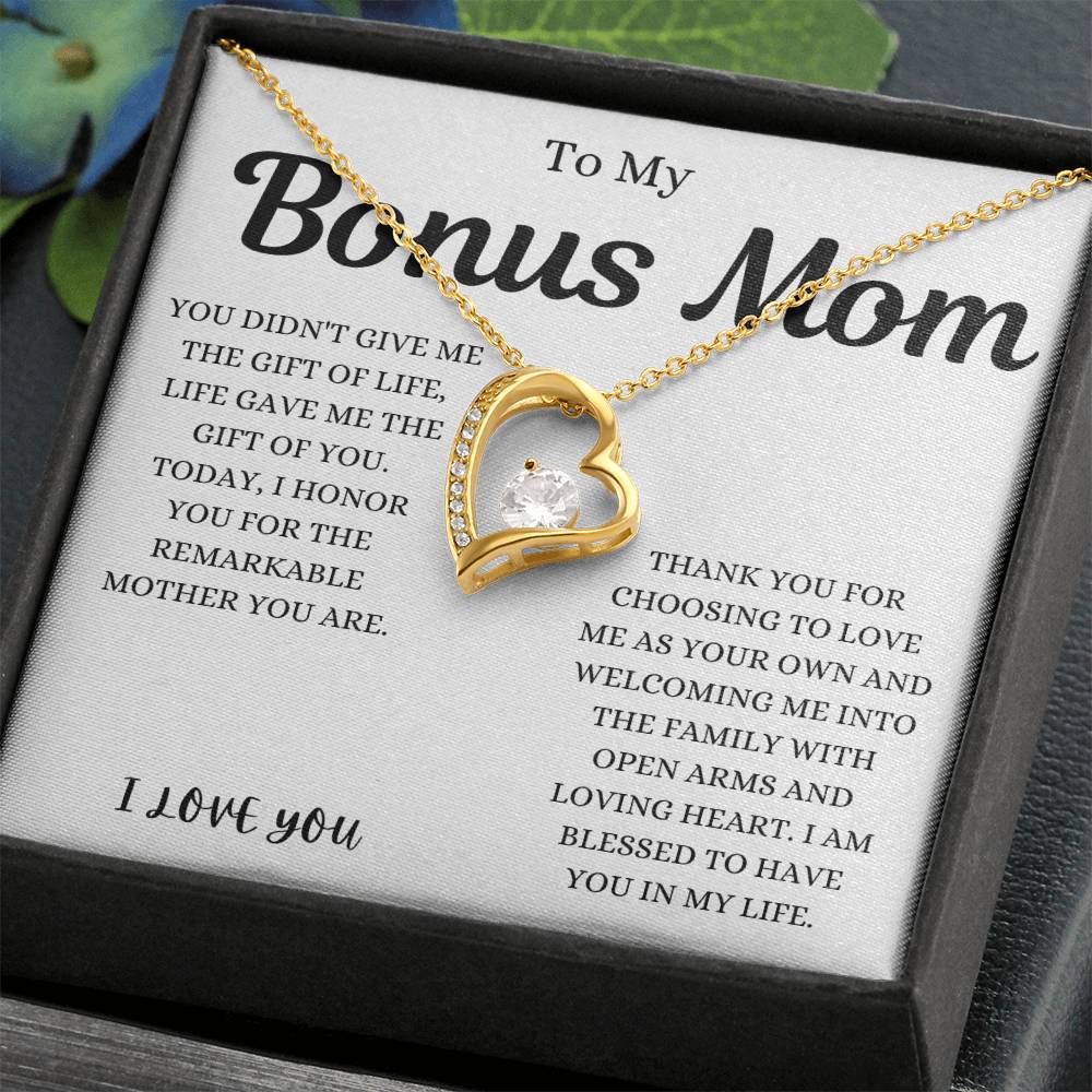 To My Bonus Mom Forever Love Necklace