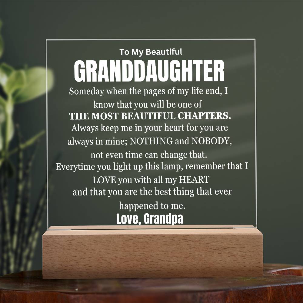 My Most Beautiful Chapter Granddaughter Table Lamp