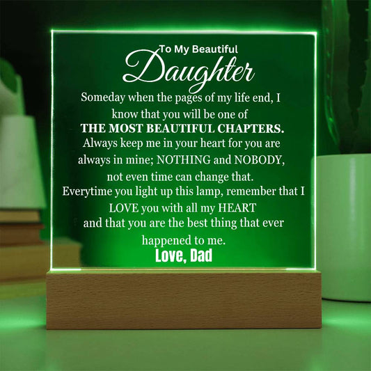 My Daughter My Most Beautiful Chapter Table Lamp