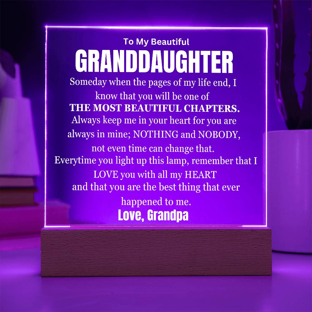 My Most Beautiful Chapter Granddaughter Table Lamp