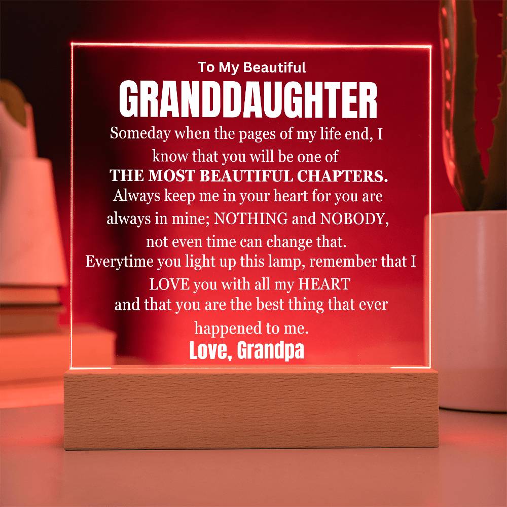 My Most Beautiful Chapter Granddaughter Table Lamp