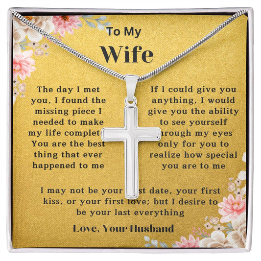 Stainless Cross Necklace - Wife