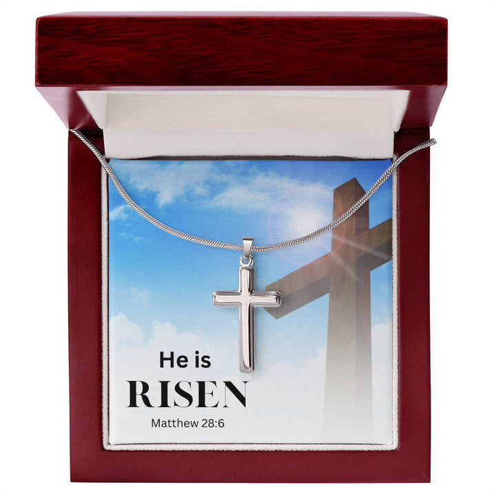 Faith Necklace - He's Risen Stainless Cross