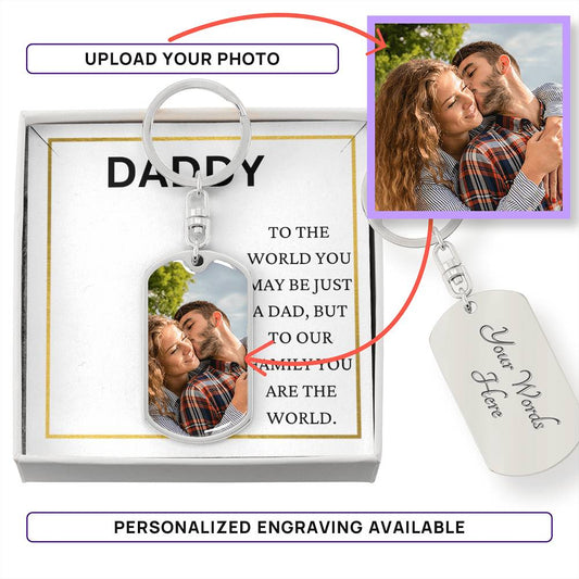 You Are Our World Dad Keychain  With Message Card